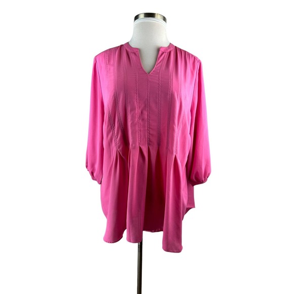 Melissa McCarthy x Seven7 Babydoll Hi Lo Flowy Blouse Plus Size 2X Top HW8794 - Picture 2 of 11